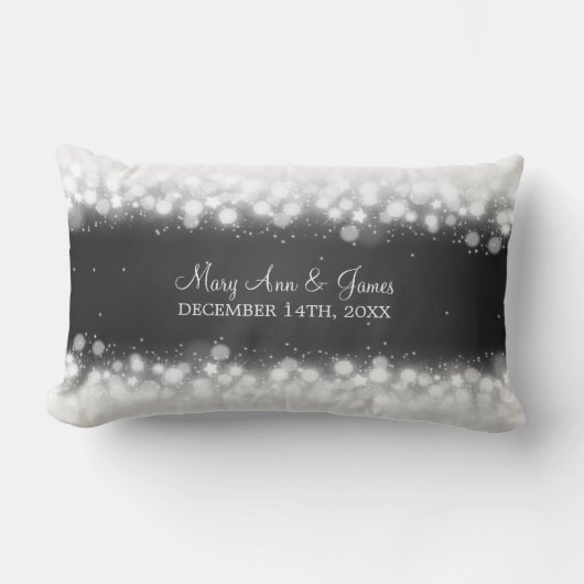 Elegant Wedding Favor Magic Sparkle Black Kussen (Voorkant)