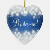 Elegant Wedding Favor Magic Sparkle Blue Keramisch Ornament (Rechts)