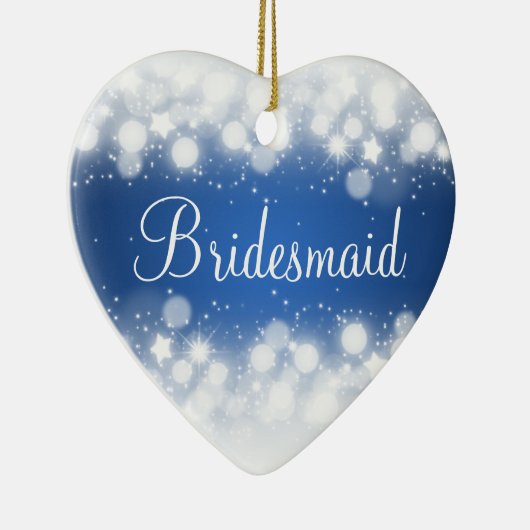 Elegant Wedding Favor Magic Sparkle Blue Keramisch Ornament (Rechts)