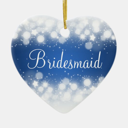 Elegant Wedding Favor Magic Sparkle Blue Keramisch Ornament (Voorkant)