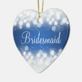 Elegant Wedding Favor Magic Sparkle Blue Keramisch Ornament (Links)
