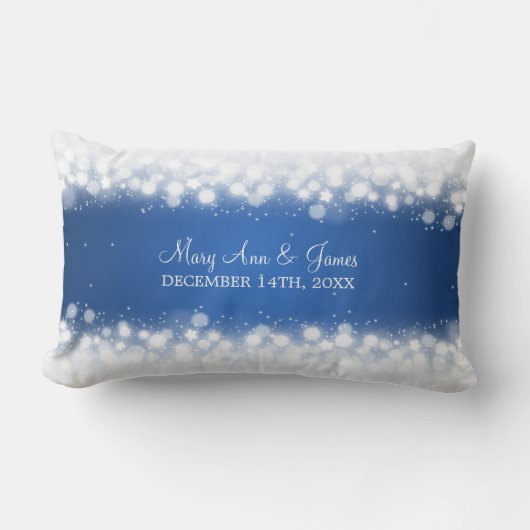 Elegant Wedding Favor Magic Sparkle Blue Kussen (Voorkant)