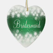 Elegant Wedding Favor Magic Sparkle Green Keramisch Ornament (Rechts)