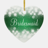 Elegant Wedding Favor Magic Sparkle Green Keramisch Ornament (Voorkant)