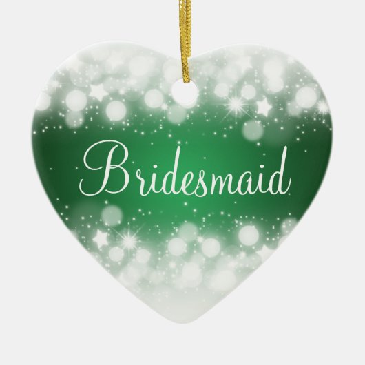 Elegant Wedding Favor Magic Sparkle Green Keramisch Ornament (Voorkant)