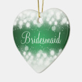 Elegant Wedding Favor Magic Sparkle Green Keramisch Ornament (Links)