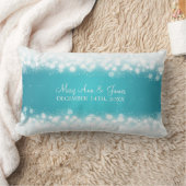 Elegant Wedding Favor Magic Sparkle Turquoise Kussen (Deken)