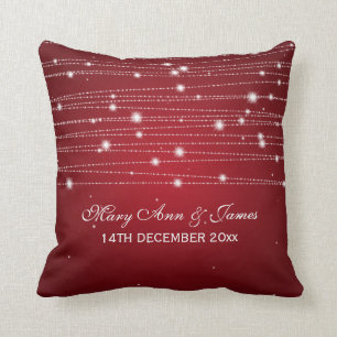 Elegant Wedding Favor Sparking Lines Red Kussen