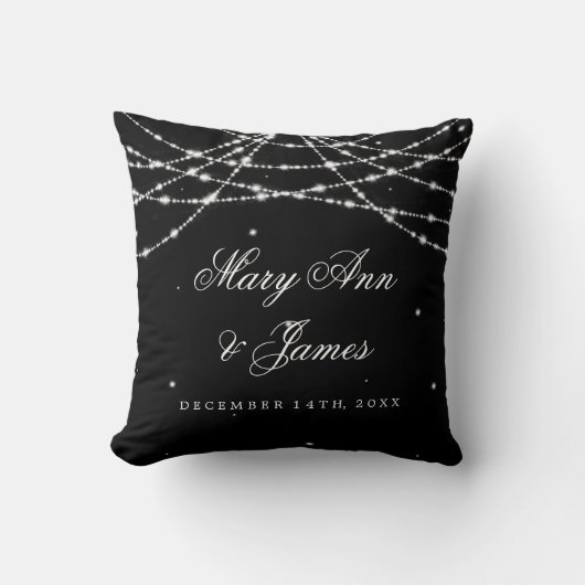 Elegant Wedding Favor Sparking String Black Kussen (Voorkant)