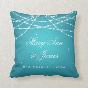 Elegant Wedding Favor Sparking String Turquoise Kussen