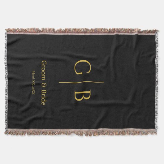 Elegant Wedding Favor Stylish Cozy Throw Blanket Deken (Voorkant)