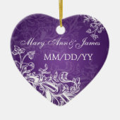 Elegant Wedding Favor  Swirls Paars Keramisch Ornament (Voorkant)