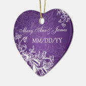 Elegant Wedding Favor  Swirls Paars Keramisch Ornament (Links)