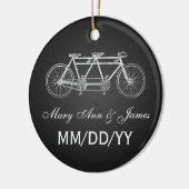 Elegant Wedding Favor Tandem Bike Black Keramisch Ornament (Links)