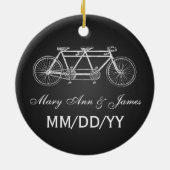 Elegant Wedding Favor Tandem Bike Black Keramisch Ornament (Achterkant)
