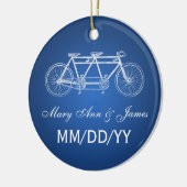 Elegant Wedding Favor Tandem Bike Blue Keramisch Ornament (Links)