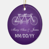 Elegant Wedding Favor Tandem Bike Paars Keramisch Ornament (Links)