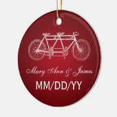 Elegant Wedding Favor Tandem Bike Red Keramisch Ornament (Links)