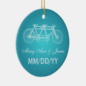 Elegant Wedding Favor Tandem Bike Turquoise Keramisch Ornament (Rechts)