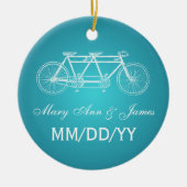 Elegant Wedding Favor Tandem Bike Turquoise Keramisch Ornament (Voorkant)