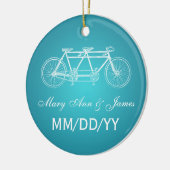 Elegant Wedding Favor Tandem Bike Turquoise Keramisch Ornament (Links)