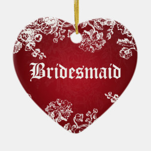 Elegant Wedding Favor Victoriaans Vlaams Rood Keramisch Ornament