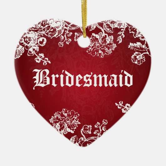 Elegant Wedding Favor Victoriaans Vlaams Rood Keramisch Ornament (Voorkant)