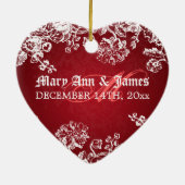 Elegant Wedding Favor Victoriaans Vlaams Rood Keramisch Ornament (Achterkant)