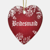 Elegant Wedding Favor Victoriaans Vlaams Rood Keramisch Ornament (Links)