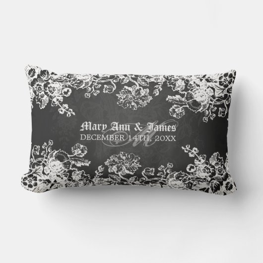 Elegant Wedding Favor Victoriaans Vlaams Zwart Kussen (Voorkant)