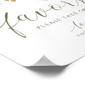Elegant Wedding Favors Sign Greenery Foliage White Poster (Hoek)