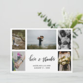 Elegant Wedding Five Photos | Manuscript voor lief Bedankkaart (Staand voorkant)