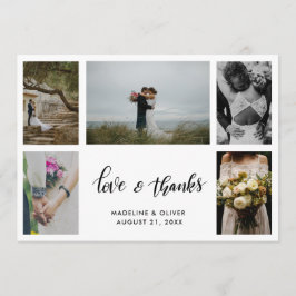 Elegant Wedding Five Photos | Manuscript voor lief Bedankkaart