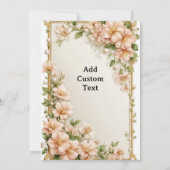 Elegant Wedding Flora Frame With Soft Pink Flowers Kaart (Achterkant)
