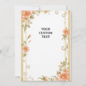 Elegant Wedding Flora Frame With Soft Pink Flowers Kaart (Achterkant)