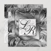 Elegant Wedding Floral Metallic Silver Kaart (Voorkant / Achterkant)