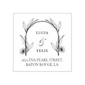 Elegant Wedding Floral Return Address Rubberstempel (Afrduk)