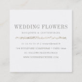 Elegant Wedding Florist Flower Bouquet Delivery Vierkante Visitekaartje (Achterkant)