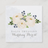 Elegant Wedding Florist Flower Bouquet Delivery Vierkante Visitekaartje (Voorkant)