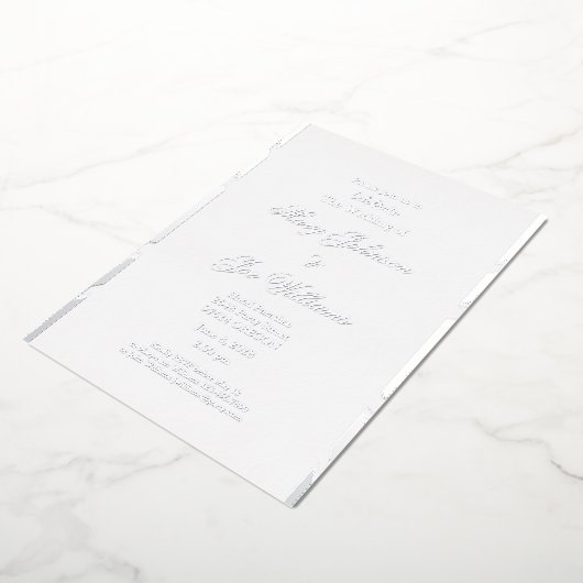 Elegant Wedding Folie Uitnodiging (Gedraaid)