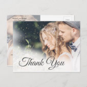 Elegant Wedding Foto: Bedankt Modern Briefkaart (Voorkant / Achterkant)