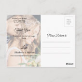 Elegant Wedding Foto: Bedankt Modern Briefkaart (Achterkant)