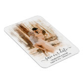 Elegant Wedding Foto bewaart onze datum Magneet (Rechterzijde)
