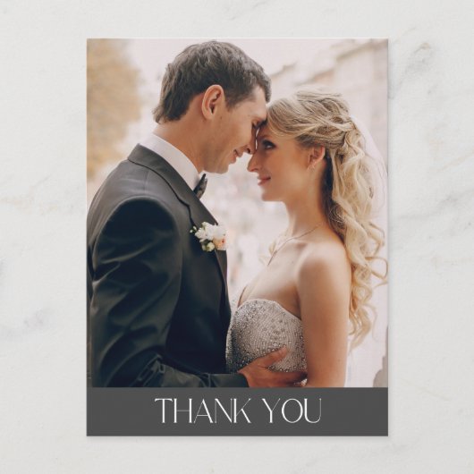 Elegant Wedding Foto Dank je Briefkaart (Voorkant)