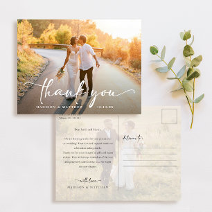Elegant Wedding Foto Dank je Briefkaart