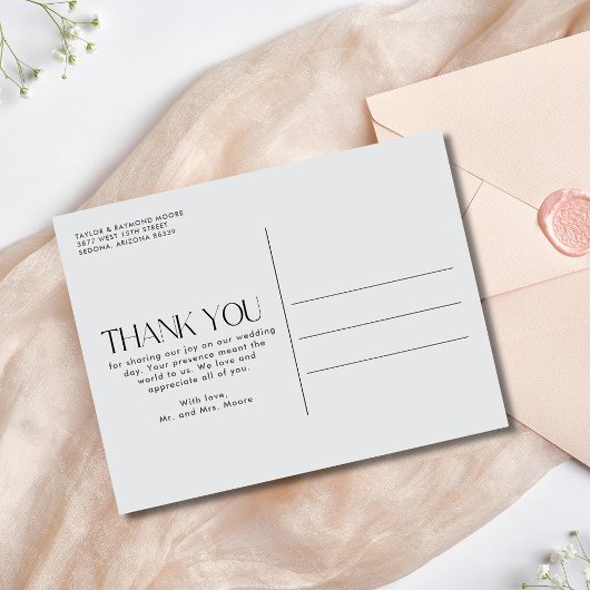 Elegant Wedding Foto Dank je Briefkaart