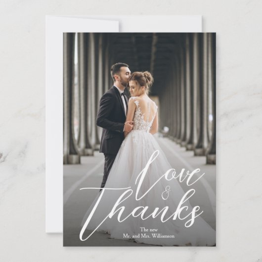 Elegant Wedding Foto Hartelijk dank Bedankkaart (Voorkant)