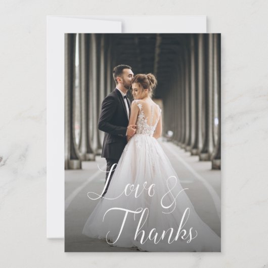 Elegant Wedding Foto Hartelijk dank Bedankkaart (Voorkant)
