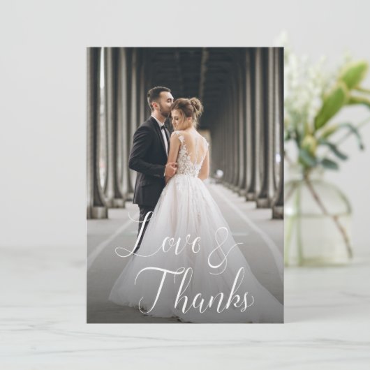 Elegant Wedding Foto Hartelijk dank Bedankkaart (Staand voorkant)