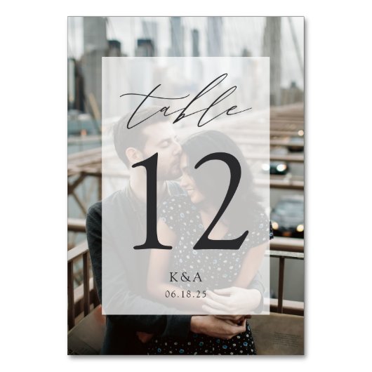 Elegant Wedding Foto Initialen & Datum Kaart (Voorkant)